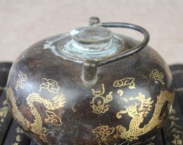Chinese old bronze statue collection Three Dragon Warm hand stove