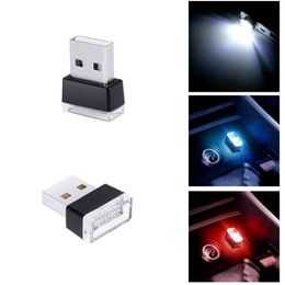 100pcs USB LED Car Atmosphere Light Auto Interior Lights Plug Decor Lamp Emergency Lighting Cars Accessories Universal for PC Portable