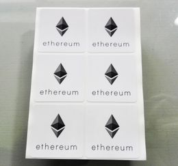240pcs 4x4cm Ethereum Logo Label Sticker Art Paper Material Protected With Gloss Lamination Special Cryptocurrency Creation