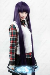 193 Inu x Boku SS Shirakiin Ririchiyo 100cm Cosplay Costume Wig Purple mix Black