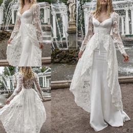 lian rokman bohemia mermaid overskirts wedding dresses lace appliqued vestidos beach wedding dress bridal gowns robe de marie