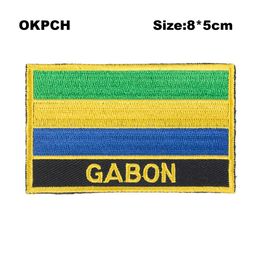 Free Shipping 8*5cm Gabon Shape Mexico Flag Embroidery Iron on Patch PT0085-R