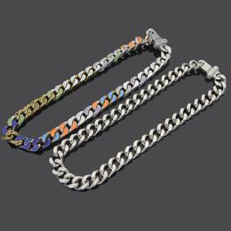 Fashion- arrival Top 316L stainless steel chain with colorful design 50cm Necklace for Women and man fashion jewelry gift free shipping