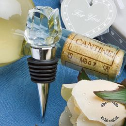 Crystal Roses Wine Bottle Stopper Wedding Favors Wine Stoppers With Gift Box Party Gifts Wedding Giveaways for Guests