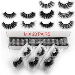 20 pares Lashes em massa Mix 3D Mink Lashes Atacado cílios naturais Mink cílios Lashes Atacado cílios postiços Maquiagem