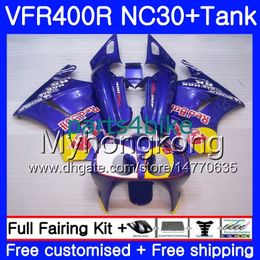 Kit For HONDA RVF400R V4 VFR400R 1989 1990 1991 1992 1993 269HM.AA VFR400 RVF VFR 400 R NC30 yellow red hot VFR 400R 89 90 91 92 93 Fairing