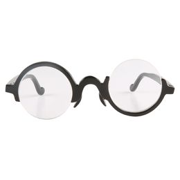 Odd asymmetrical half round semicircle arc buffalo horn frame semi-rim glasses reading eyeglasses optical spectacles horn sunglasses