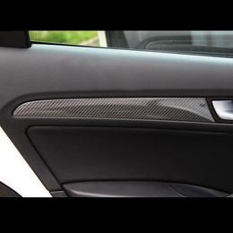 Carbon Fibre Interior Door Panel Decoration Cover Trim Car Styling Stickers 4pcs For Audi Q5 2010-16 Auto Accessories