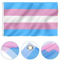 90*150cm 3x5 FT Breeze Transgender Flag Pink Blue Rainbow Flags LGBT Pride Banner Flags with Brass Grommets