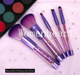 New Makeup 5 Diamond Makeup Brushes Acrylic Transparent Handle Crystal Diamond 5 Makeup Brush Set Beauty Tools