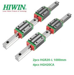 2pcs Original New HIWIN HGR20 - 1000mm linear guide/rail + 4pcs HGH20CA linear narrow blocks for cnc router parts