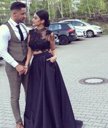 Sexy Plus Size Arabic Muslim Black Evening Prom Dresses Gown 2020 Elegant Women Formal Gala Party Long Dress