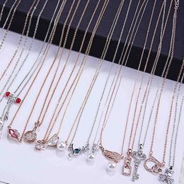 Free Shipping Fashion High Quality High-end luxury Diamond jewelry Heart Zircon Crystal Necklace Valentine's Day Holiday Gifts HJ217