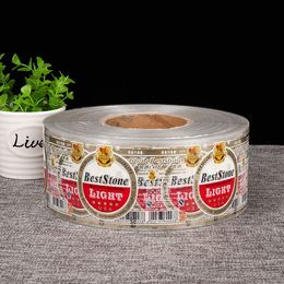 round custom transparent labels private stickers bottle adhesive label beer package sticker with double side printing