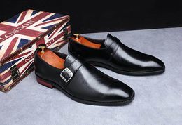 Britische neue Designer-Herren-Schnalle-Stil-Kleid-Slip-on-Bootsschuhe für Männer, Hochzeit, Heimkehr, Abschlussball, formelle Abendschuhe für Männer