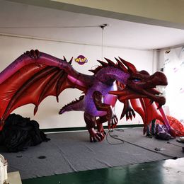Customized Red Giant Inflatable Balloon Dragon With LED Strip and CE blower For Nightclub Ceiling Decoration