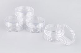 100pcs 10g empty small plastic bottle jars containers with transparent Colour for storage,clear cream tin for skin cream nail art