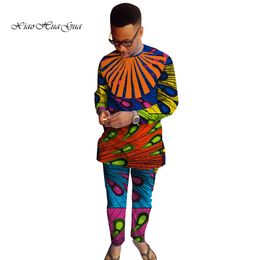 Ankara Fashions Mens Clothes Dashiki Sets Two Pieces Set Men Shirts + Pants Set for Men Slim Fit Shirts Plus Size 6XL WYN249