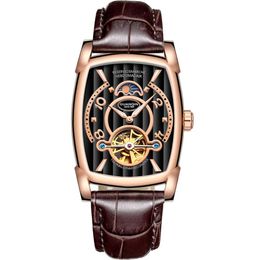 GUANQIN 2018 NEW watch men Automatic Tourbillon Skeleton Mechanical waterproof gold clock top brand luxury Relogio Masculino