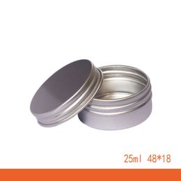 Empty Aluminium Jar 25G Aroma Candle Pot Cream Container 25ML Tooth Powder Box Dia 48mm Cosmetic Pomade Box Tin Metal Screw Cap