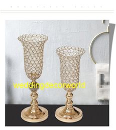 New style Wholesale crystal luxury wedding gold candelabra decor0931