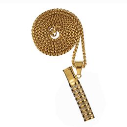 New Gold Cigarette Holder Mouth Mounthpiece Rhinestone Diamonds Decorate Necklace Portable Pendant Torque For Smoking Mouth Mounthpiece