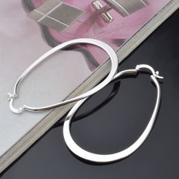 Wholesale-arrival Fashion U Shape Vogue Round Drop Oval Dangle Hoop Ring 925 Sterling Silver Plated Drop Earring