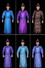 Mongolian Costumes national Dance stage wear Mongolia male Robe festival party Performance gown grassland clothing carnival fancy apparel