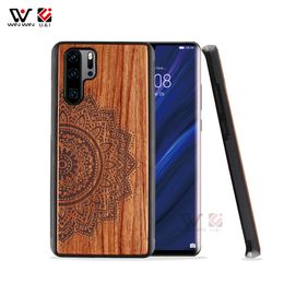 Waterproof Phone Cases For Huawei P20 P30 Mate 20 30 Pro Wooden TPU Designs Engraving Logo Fashion Luxury 2021