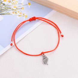 20pcs Summer Boho Beach Conch Shell Red Bracelet Women Children Lucky Red Thread Bracelets Colourful Rope Couple Jewellery Wholesale