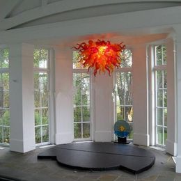 Italy Designed Custom Made Chandelier Pendant Lamps Red Colored Hand Blown Glass Lighting for Home Kitchen Bed Room Decor