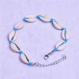 Natural Shell Bracelet Woven Jewelry Sea Shell Conch Beads Summer Beach Jewelry Charm Personalized Lobster Clasp Rope Chain Bracelets Bangle