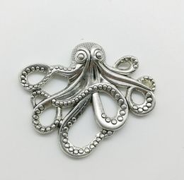 20pcs/Lot Big Octopus Alloy Charm Pendant Retro Jewelry DIY Keychain Tibet Silver Pendant For Bracelet Earrings 35*43mm
