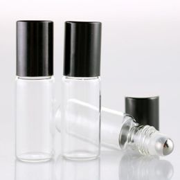 5ml Transparent Glass Roller Bottles With Metal Ball for Essential Oil,Aromatherapy,Perfumes and Lip Balms- Perfect Size for Travel LX1840