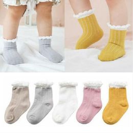 Kids Socks Baby Boneless Floor Socks Infant Summer Cotton Breathable Bubble Mouth Footsocks Boys Girl Home Casual Cute Solid Socks AYP243