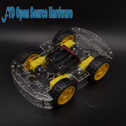 Freeshipping 1 pc Motor Smart Robot Car Chassis Electronic Manufacture DIY Kit Speed Encoder Battery Box 4WD 4 Wheel Drive Car