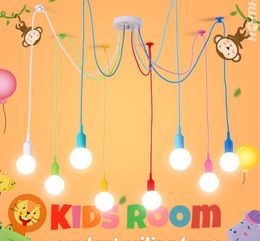 chandelier nursery ceiling nordic child's deco color e27 modern pendant ceiling lamps silicone led chandelier spider living room