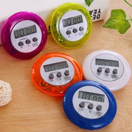 Round Electronics Countdown Timer Alarm Digital Desktop Timer Home Kitchen Gadgets Cooking Tools Calculagraph Time Meter 5color GGA2645