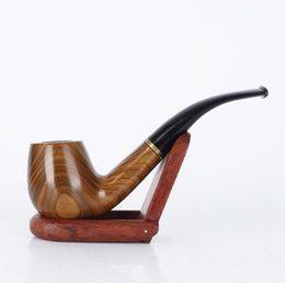 High-grade Green Sandalwood Philtre pipe bend sandalwood portable technology plus ring hammer pipe Festival gift tobacco direct sales