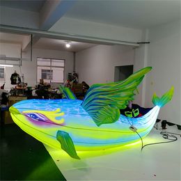 wholesale Hanging Inflatable Fish Event Decoration For Ceiling with 10W LED light for Factory price nightclub decoration event