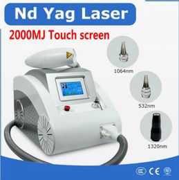 2000MJ Touch screen Q switched Nd Yag laser beauty machine tattoo spot removal freckle pigment 1320nm 1064nm 532nm CE