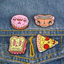 Cute Cartoon Food Hamburger Metal Kawaii Enamel Pin Badge Buttons Brooch Shirt Denim Jacket Bag Decorative Brooches for Women Girls