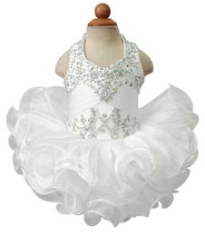 Baby Girls Cupcake Pageant Dress Halter Mini Ball Gown Toddler Princess Ruffles Tutu Dress Infant Girls Short Birthday Party Dress279c