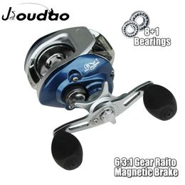 Jioudao Baitcasting Reel High Speed 6.3:1 Gear Ratio 8+1BB Fresh/Saltwater Magnetic Brake System Baitcast Fishing Reel