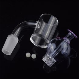 2020 New 5mm Bottom 10mm 14mm female 18mm male Quartz Banger Nail With Colored Spinning Cyclone Carb Cap and Luminous Terp Pearl Ball