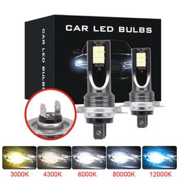 2Pcs Mini H4 H7 LED Car Headlight Fog Light Kit 6000K 3000K 8000K 72W 12000LM H1 H11 9005 HB3 H8 H9 12000K Bulbs Car Accessories