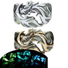 Glow in the Dark Dragon Ring Fluorescent Light Dragon Ring Band Rings Fashion Jewellery for Women Men