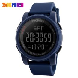 SKMEI Business Einfache Uhr Männer PU Strap Multifunktions Led-anzeige Uhren 5Bar Wasserdichte Digital Uhr reloj hombre Shippin299d