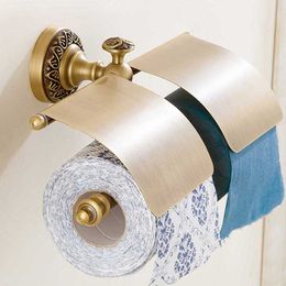 Antique Brass Paper Holder Bathroom Wall Mounted Toilet Roll Paper Holder Bar Double Bar Toilet Paper Tissue Rack