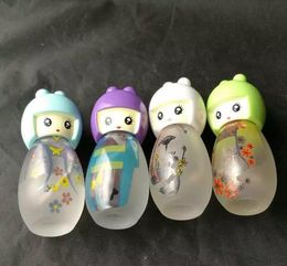 Cute character alcohol lamp glass bongs accessories , Glass Smoking Pipes colorful mini multi-colors Hand Pipes Best Spoon glass Pipe